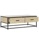 vidaXL sonoma tölgy szerelt fa és fém dohányzóasztal 100 x 50 x 35 cm