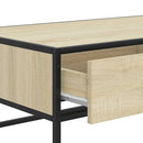 vidaXL sonoma tölgy szerelt fa és fém dohányzóasztal 100 x 50 x 35 cm