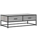vidaXL szürke sonoma szerelt fa és fém dohányzóasztal 100 x 50 x 35 cm