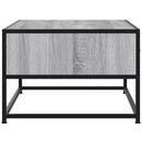 vidaXL szürke sonoma szerelt fa és fém dohányzóasztal 100 x 50 x 35 cm