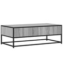 vidaXL szürke sonoma szerelt fa és fém dohányzóasztal 100 x 50 x 35 cm