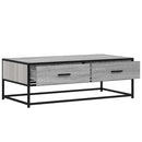 vidaXL szürke sonoma szerelt fa és fém dohányzóasztal 100 x 50 x 35 cm