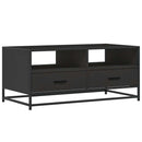 vidaXL fekete szerelt fa és fém dohányzóasztal 100 x 50 x 45 cm