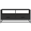 vidaXL fekete szerelt fa és fém dohányzóasztal 100 x 50 x 45 cm