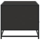 vidaXL fekete szerelt fa és fém dohányzóasztal 100 x 50 x 45 cm