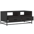 vidaXL fekete szerelt fa és fém dohányzóasztal 100 x 50 x 45 cm