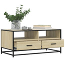 vidaXL sonoma tölgy szerelt fa és fém dohányzóasztal 100x50x45 cm
