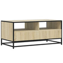 vidaXL sonoma tölgy szerelt fa és fém dohányzóasztal 100x50x45 cm