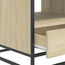 vidaXL sonoma tölgy szerelt fa és fém dohányzóasztal 100x50x45 cm