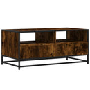 vidaXL füstös tölgy szerelt fa és fém dohányzóasztal 100 x 50 x 45 cm