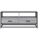 vidaXL szürke sonoma szerelt fa és fém dohányzóasztal 100 x 50 x 45 cm