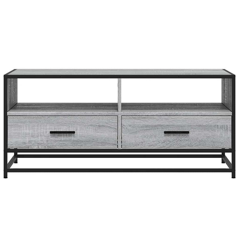 vidaXL szürke sonoma szerelt fa és fém dohányzóasztal 100 x 50 x 45 cm
