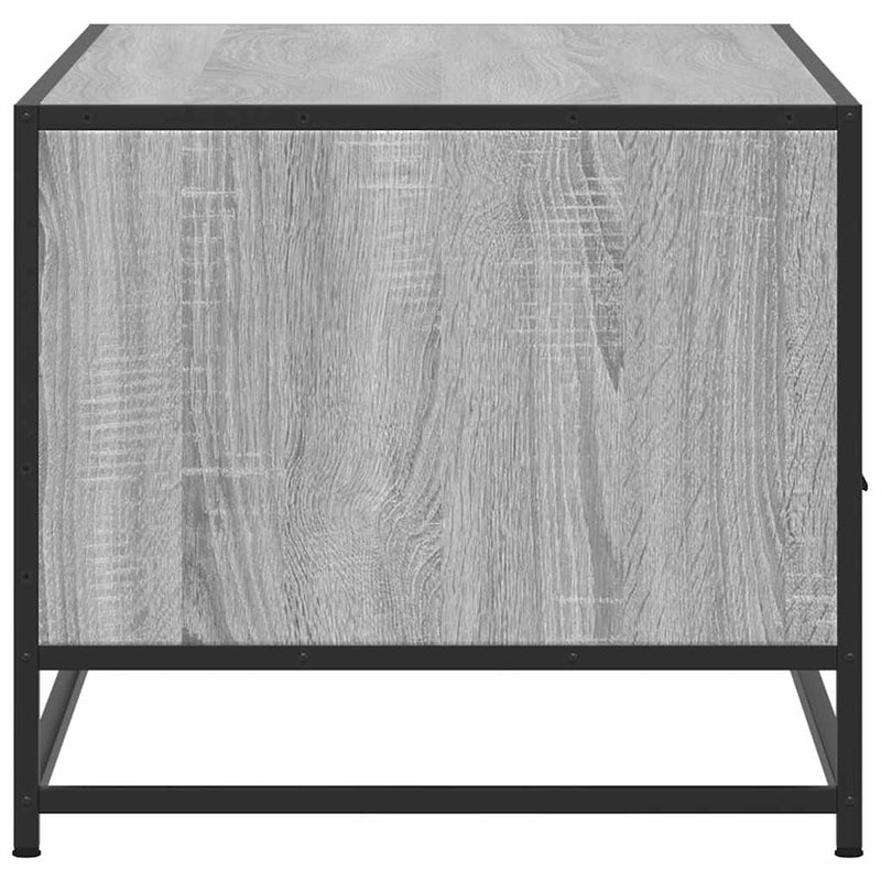 vidaXL szürke sonoma szerelt fa és fém dohányzóasztal 100 x 50 x 45 cm