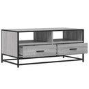 vidaXL szürke sonoma szerelt fa és fém dohányzóasztal 100 x 50 x 45 cm