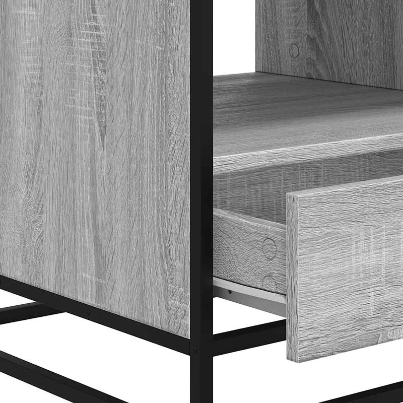vidaXL szürke sonoma szerelt fa és fém dohányzóasztal 100 x 50 x 45 cm