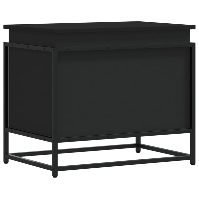 vidaXL fekete szerelt fa tárolóláda fedéllel 60 x 40 x 51,5 cm