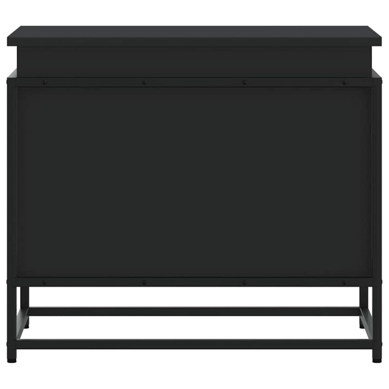 vidaXL fekete szerelt fa tárolóláda fedéllel 60 x 40 x 51,5 cm