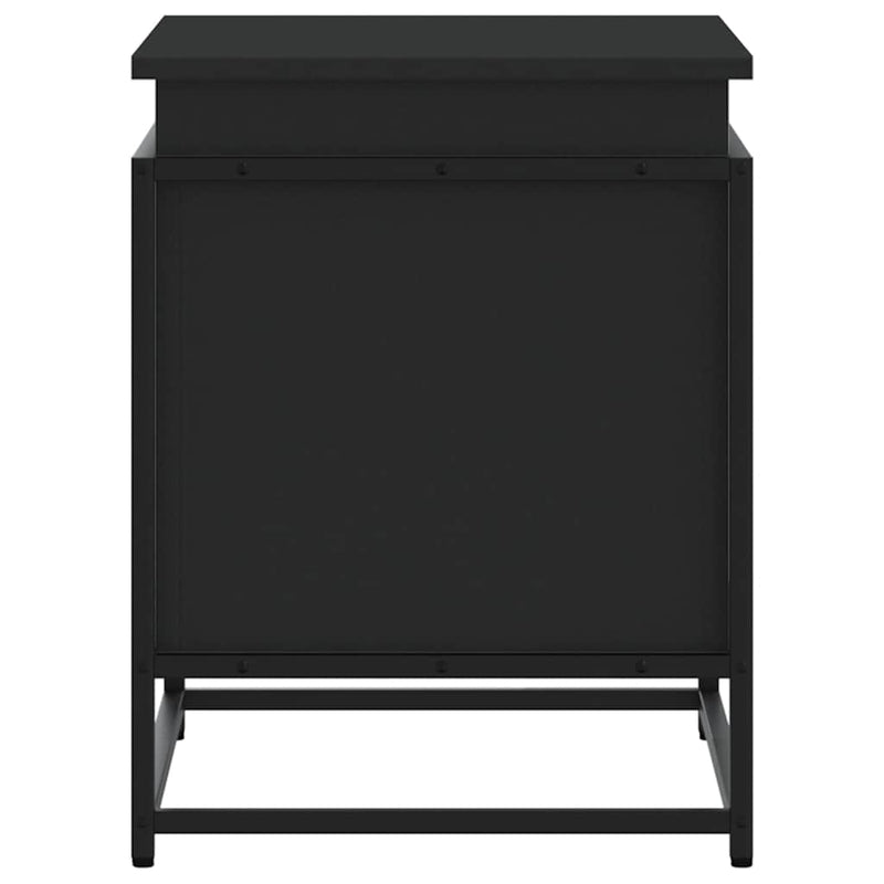 vidaXL fekete szerelt fa tárolóláda fedéllel 60 x 40 x 51,5 cm