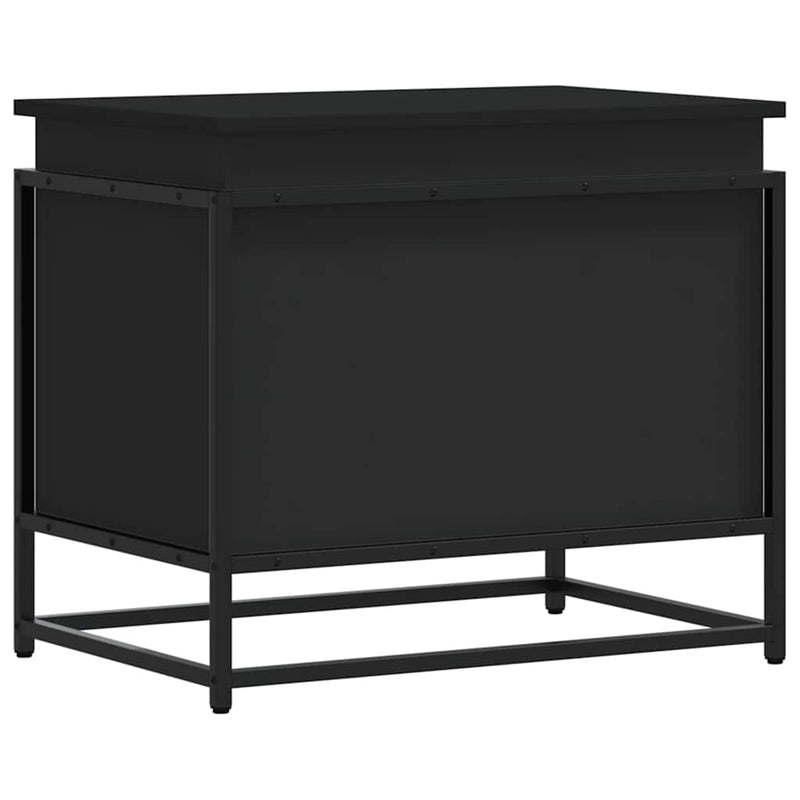 vidaXL fekete szerelt fa tárolóláda fedéllel 60 x 40 x 51,5 cm