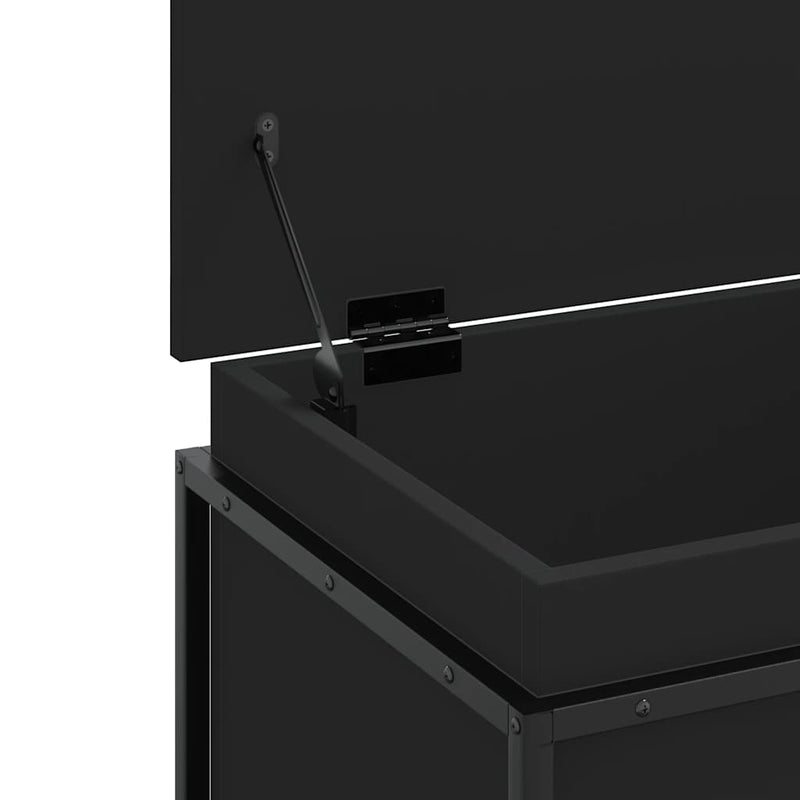vidaXL fekete szerelt fa tárolóláda fedéllel 60 x 40 x 51,5 cm
