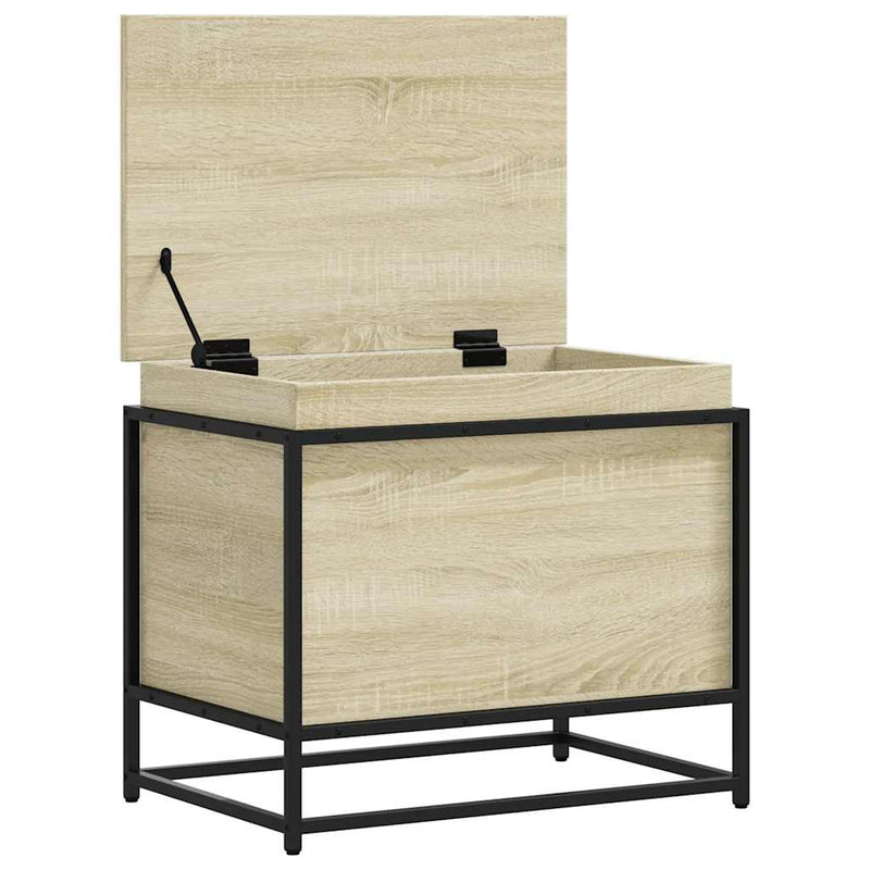 vidaXL sonoma tölgy színű szerelt fa tárolóláda fedéllel 60x40x51,5 cm