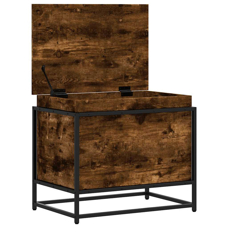 vidaXL füstös tölgy színű szerelt fa tárolóláda fedéllel 60x40x51,5 cm