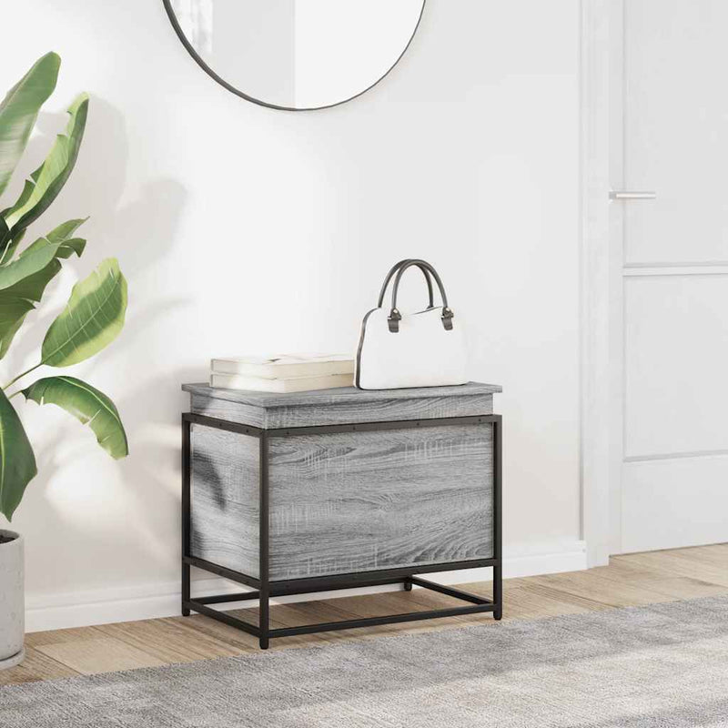 vidaXL szürke sonoma szerelt fa tárolóláda fedéllel 60x40x51,5 cm