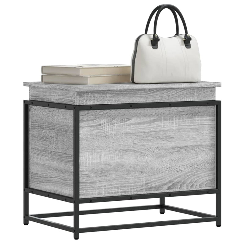 vidaXL szürke sonoma szerelt fa tárolóláda fedéllel 60x40x51,5 cm