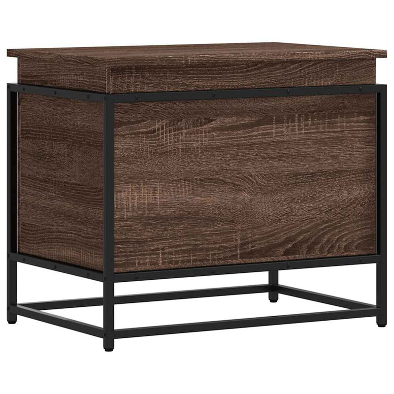 vidaXL barna tölgy színű szerelt fa tárolóláda fedéllel 60x40x51,5 cm