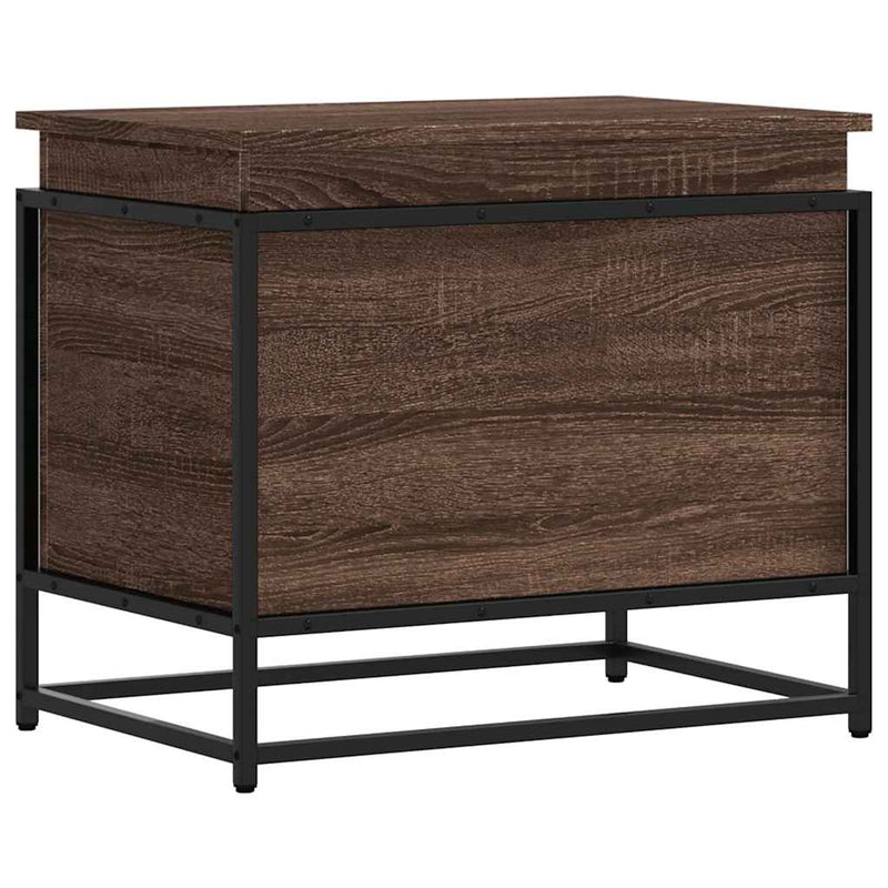 vidaXL barna tölgy színű szerelt fa tárolóláda fedéllel 60x40x51,5 cm