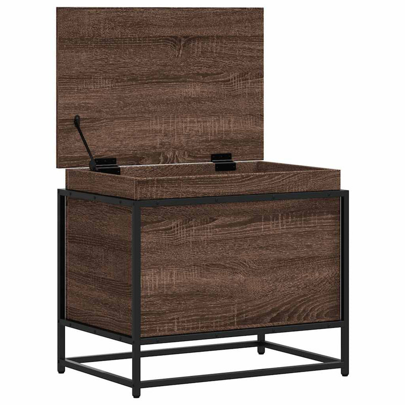 vidaXL barna tölgy színű szerelt fa tárolóláda fedéllel 60x40x51,5 cm