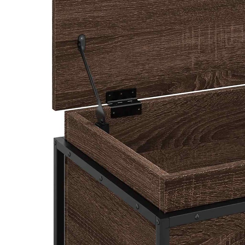 vidaXL barna tölgy színű szerelt fa tárolóláda fedéllel 60x40x51,5 cm