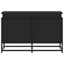 vidaXL fekete szerelt fa tárolóláda fedéllel 80 x 40 x 51,5 cm