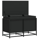 vidaXL fekete szerelt fa tárolóláda fedéllel 80 x 40 x 51,5 cm