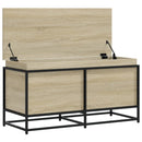 vidaXL sonoma tölgy szerelt fa tárolóláda fedéllel 100x40x51,5 cm