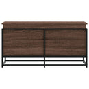 vidaXL barna tölgy színű szerelt fa tárolóláda fedéllel 100x40x51,5 cm