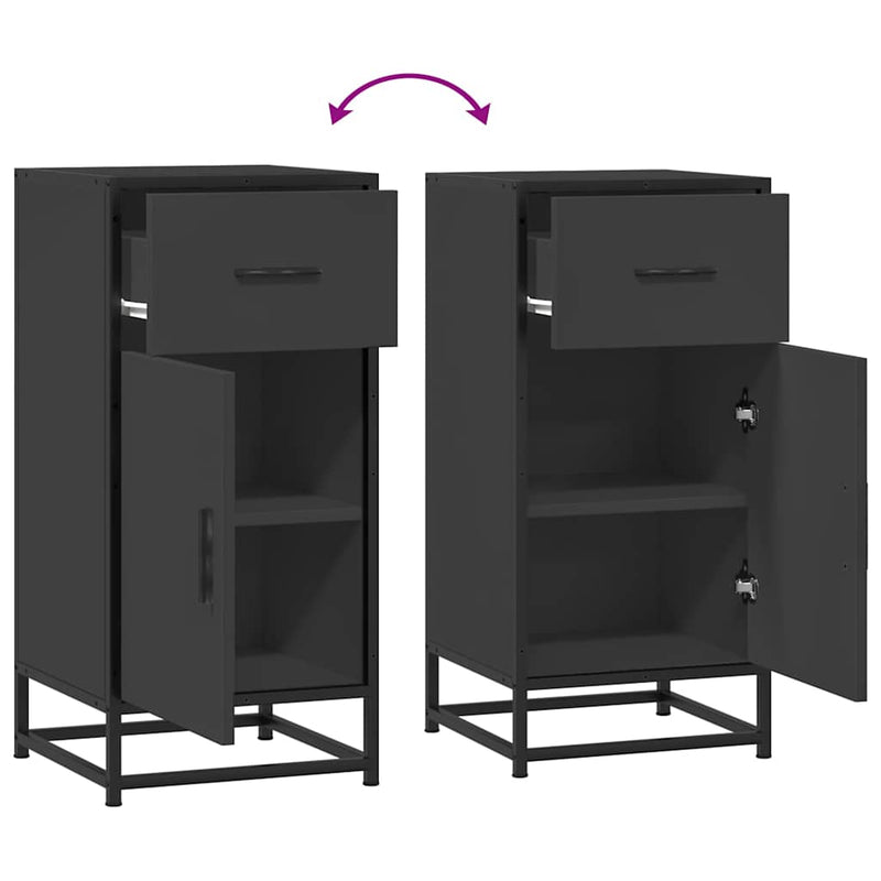 vidaXL fekete szerelt fa tálalószekrény 35,5 x 35 x 76 cm