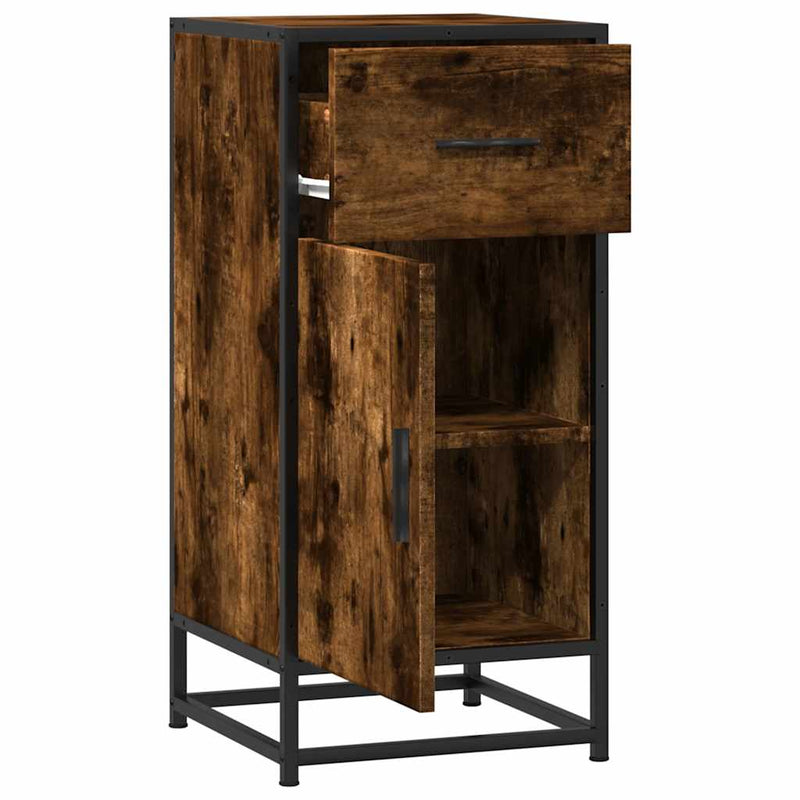 vidaXL füstös tölgy színű szerelt fa tálalószekrény 35,5 x 35 x 76 cm