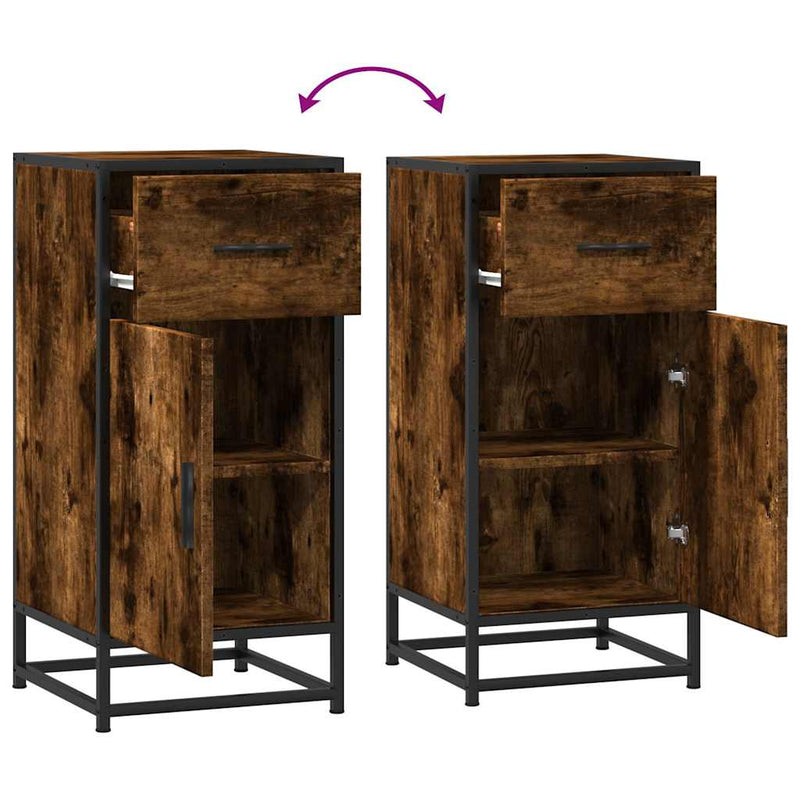 vidaXL füstös tölgy színű szerelt fa tálalószekrény 35,5 x 35 x 76 cm