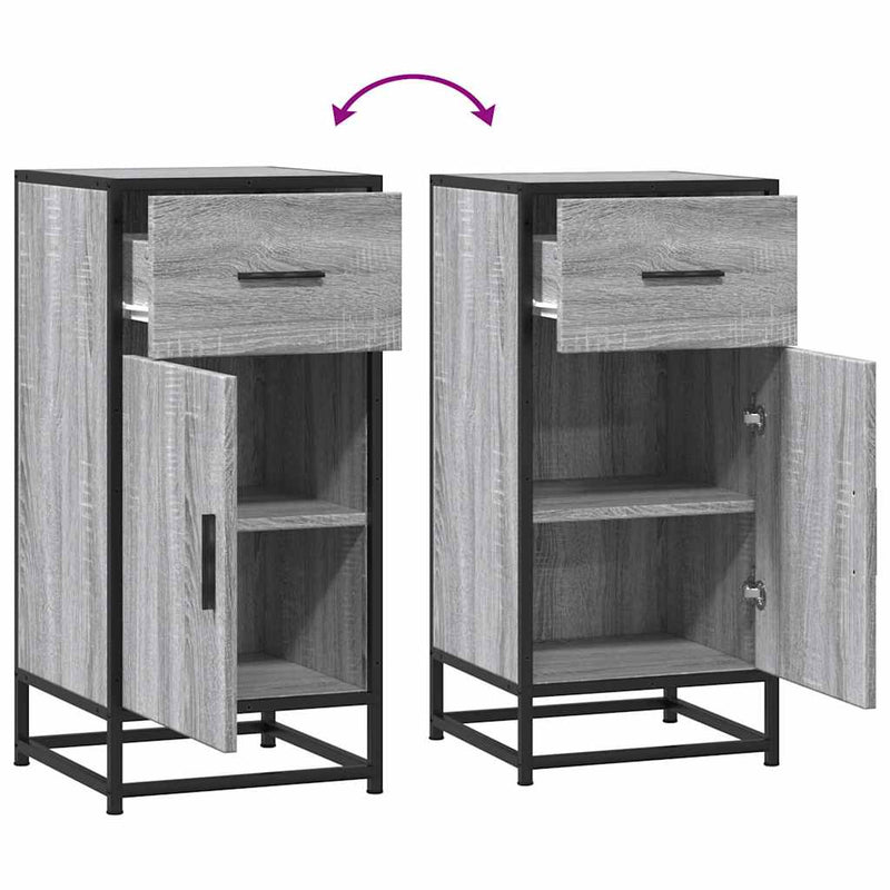 vidaXL szürke sonoma színű szerelt fa tálalószekrény 35,5 x 35 x 76 cm