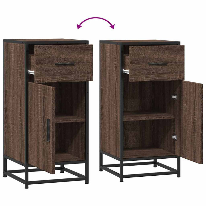 vidaXL barna tölgy színű szerelt fa tálalószekrény 35,5 x 35 x 76 cm