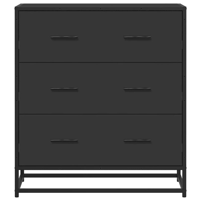 vidaXL fekete szerelt fa tálalószekrény 68 x 35 x 76 cm