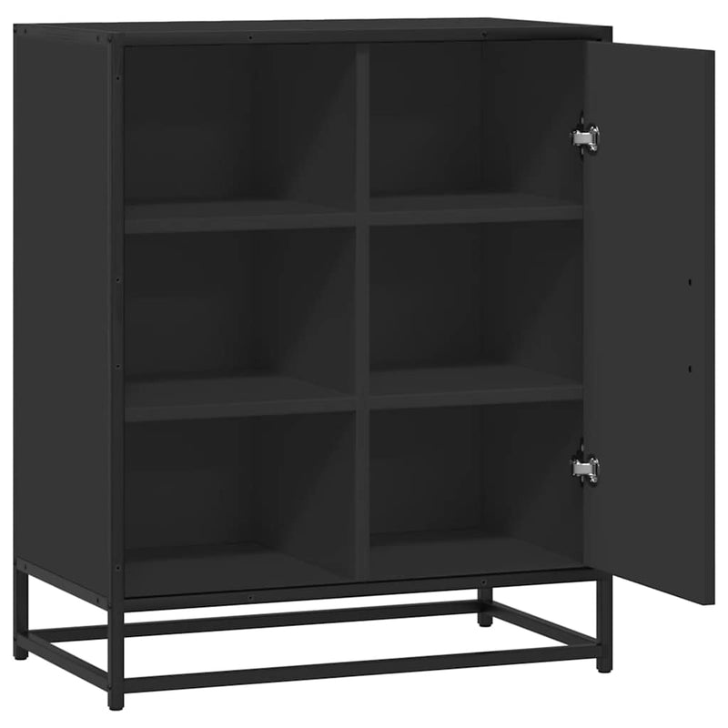 vidaXL fekete szerelt fa tálalószekrény 62x35x76 cm