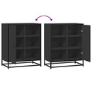 vidaXL fekete szerelt fa tálalószekrény 62x35x76 cm