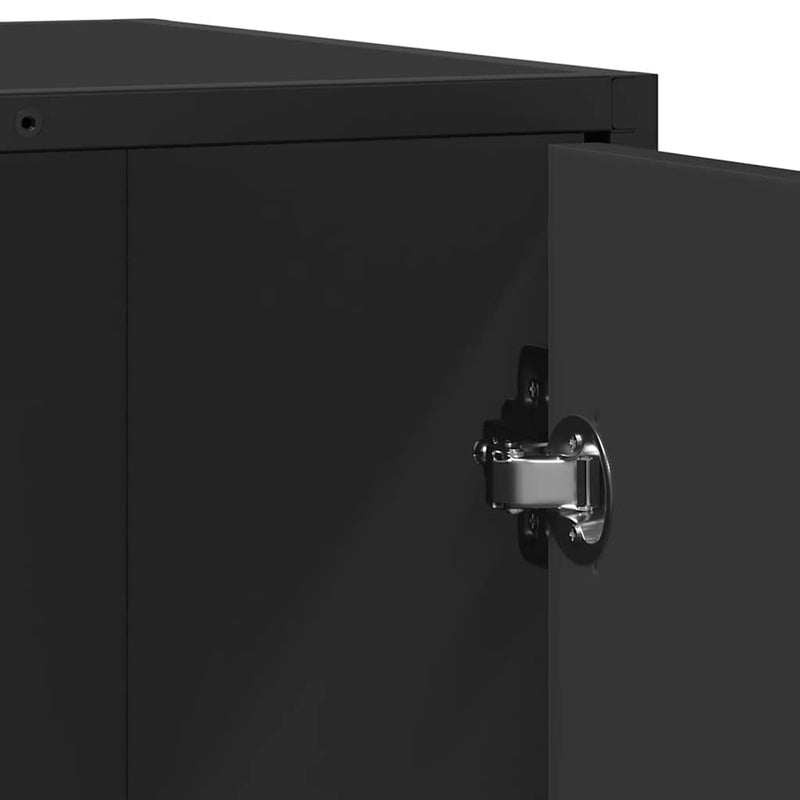 vidaXL fekete szerelt fa tálalószekrény 62x35x76 cm