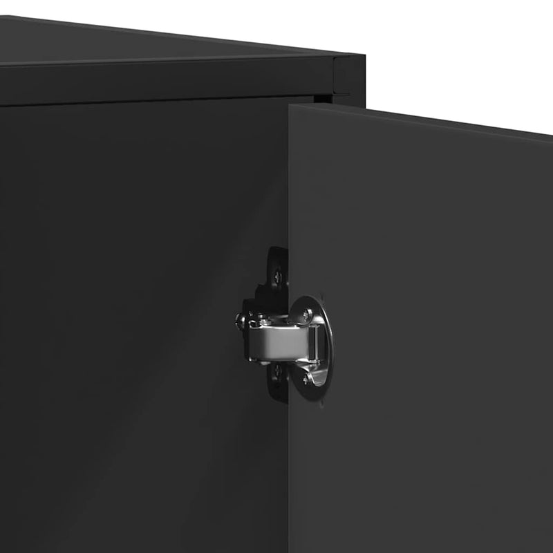 vidaXL fekete szerelt fa tálalószekrény 92 x 35 x 76 cm