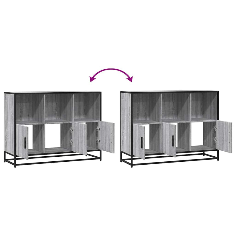 vidaXL szürke sonoma színű szerelt fa tálalószekrény 100x35x76 cm