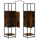 vidaXL Highboard sonoma tölgy 35,5x35x139 cm gépelt fa és fém