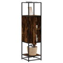 vidaXL Highboard sonoma tölgy 35,5x35x139 cm gépelt fa és fém