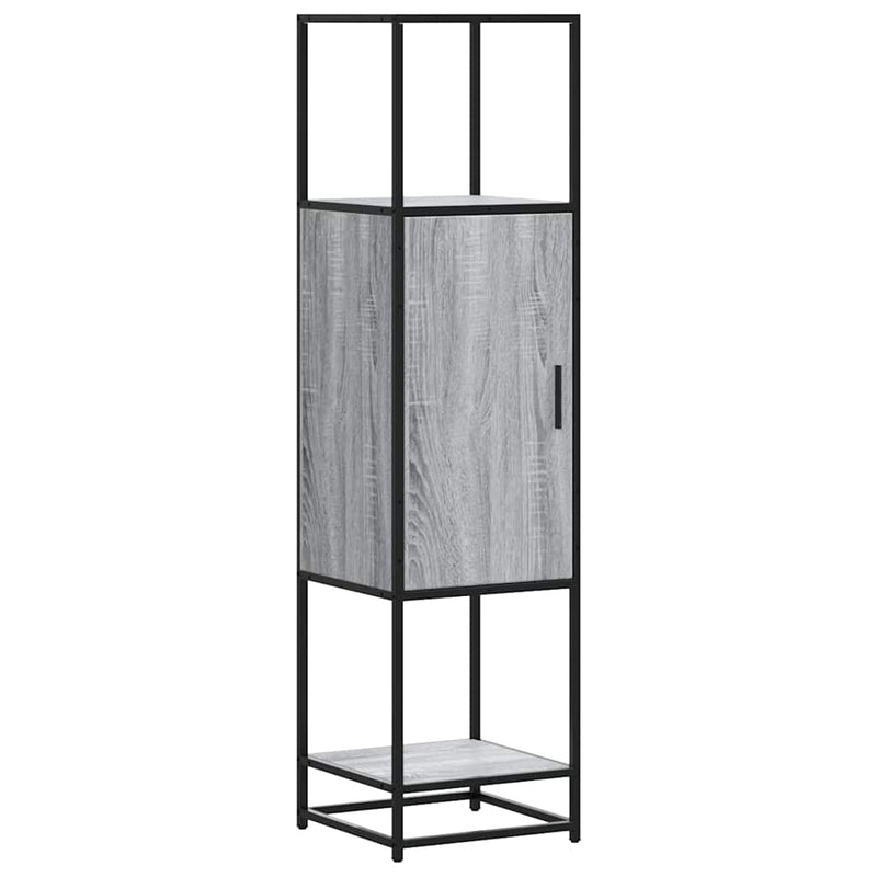 vidaXL Highboard szürke sonoma 35,5x35x139 cm gépelt fa és fém